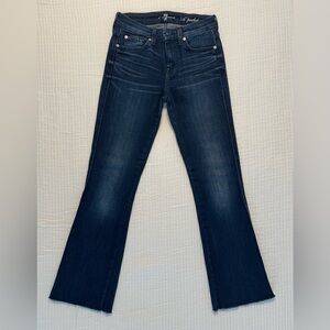 7 For All Mankind dark wash low rise jeans